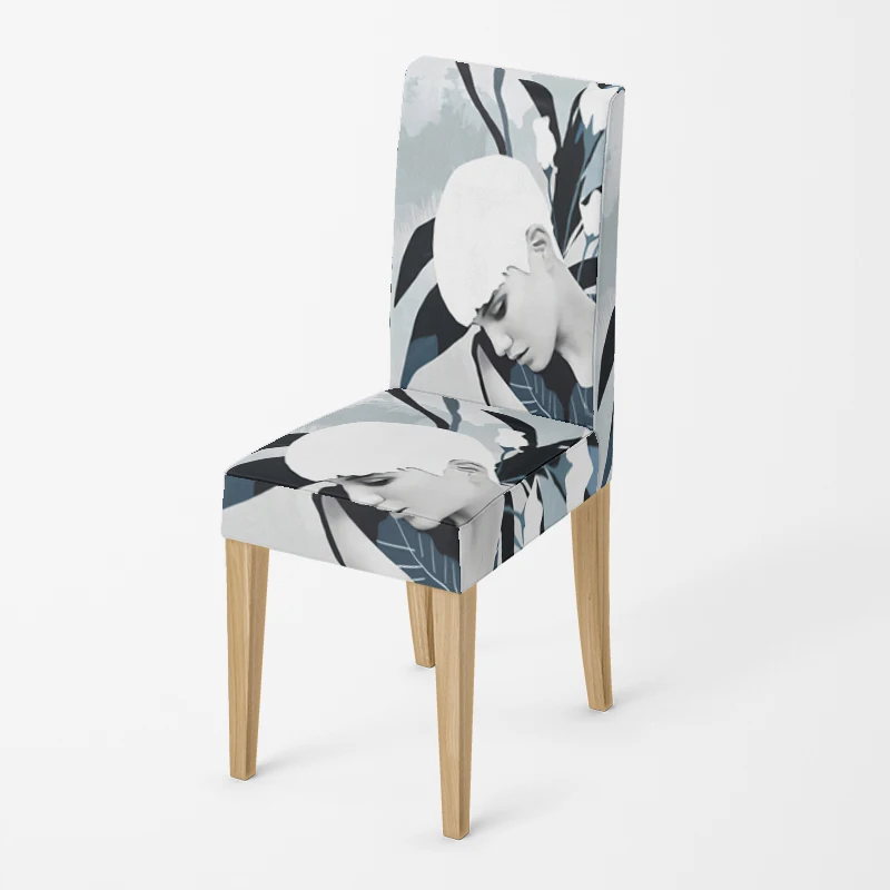 Home chair Covers kitchen adjustable dining elastic fabric chairs cover wedding Desk stretch back restaurant decro Abstract art - Image 2