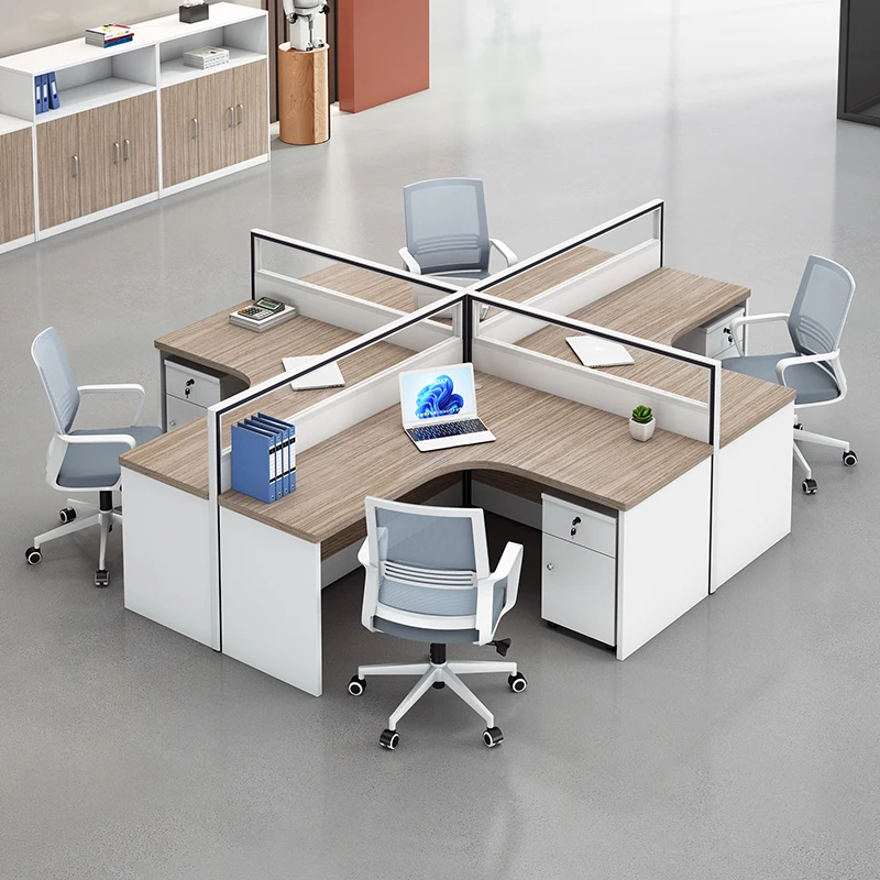 Staff office desk and chair combination 6-person simple modern office screen single 4-person computer workstation table - Image 2