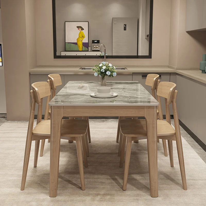 Coffee 6 Chairs Dining End Table Nordic Dinner Cuisine Dressing Dining Table Slate Restaurant Mesa Comedor Furniture OK50CZ - Image 4