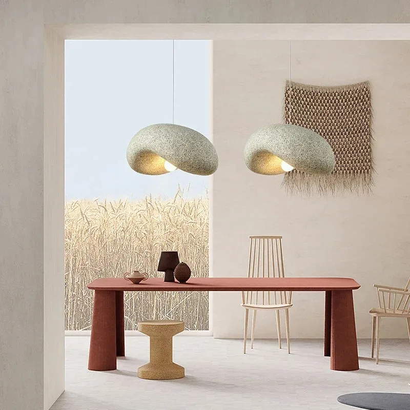 Wabi sabi pendant light Nordic Minimalist Cream Style Led white hanging lamp Living Dining Room Home Decor coffee tables light - Image 3