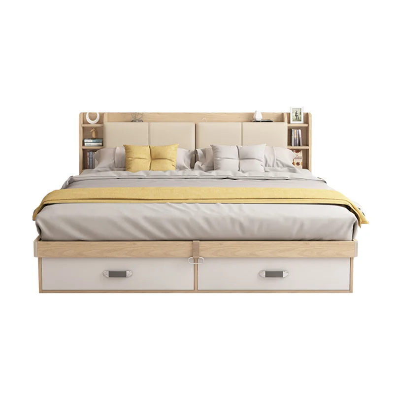 Minimalist Bedroom Bed Queen Size Aesthetic Multifunctional Storage Bed Modern Wood Cama De Casal Luxuosa Luxury Furniture - Image 6