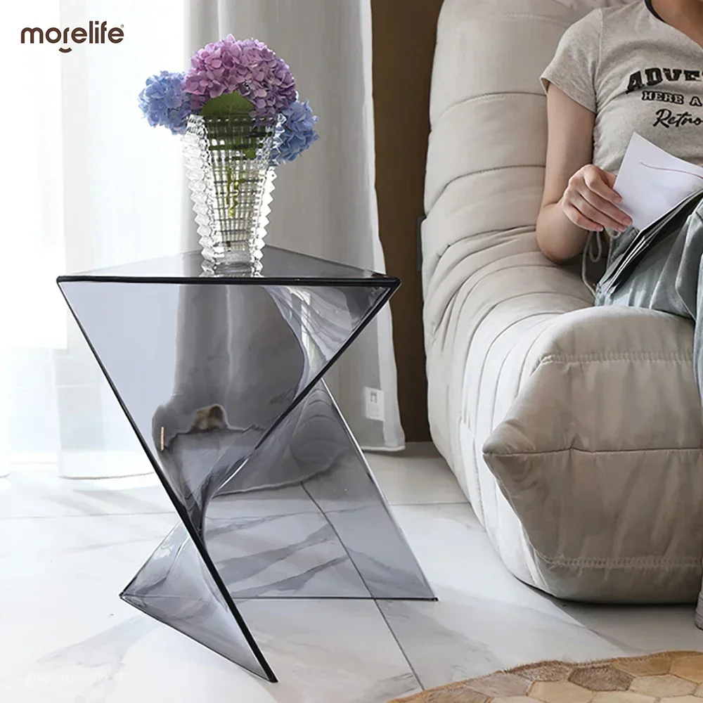 Nordic Acrylic Amber Color Coffee Table Living Room Transparent Side Table Creative Geometric Bedside Tables Furniture YX01+ - Image 2
