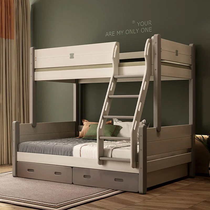 Wooden bunk bed for kids modern style kids bunk bed with children slide in stock - Image 4