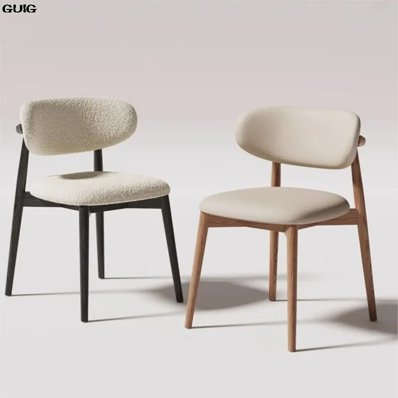 GUIG Cream Style Solid Wood Dining Chair Hotel Designer Chair Home Casual Dining Chair Modern Simple Stool Hot New