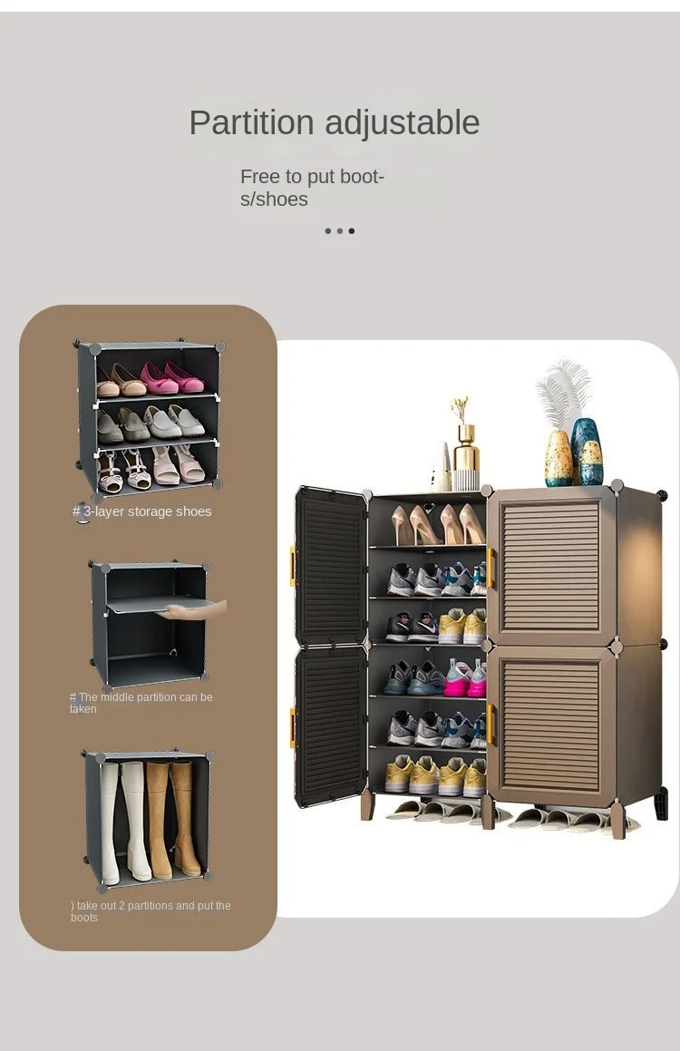Household Furniture Living Room Simplicity Multilayer Assemble Shoerack High-Capacity Storage Shelf DustProof Plastics Shoe Rack - Image 6
