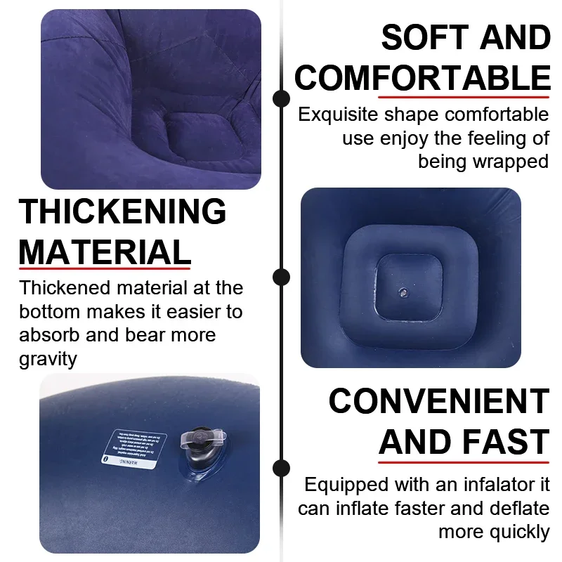 Large Lazy Inflatable Sofa Chairs PVC Lounger Seat Bean Bag Sofas Pouf Puff Couch Tatami Living Room Supply - Image 5