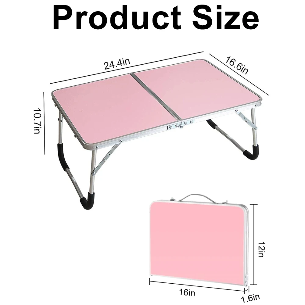 Portable Folding Laptop Desk, Mini Foldable Camping Table, Folding Picnic Table with Storage Space, Mini Lap Desk Reading Holder - Image 2
