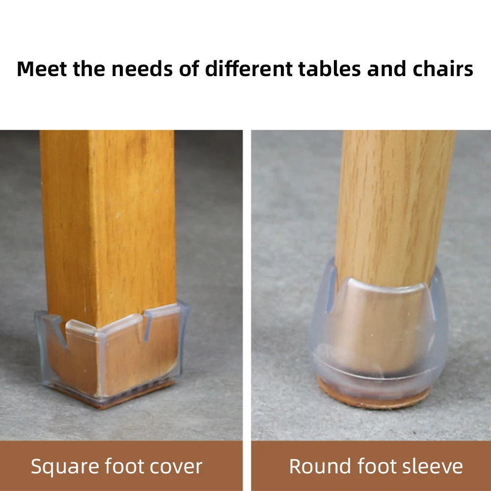 4/12Pcs Chair Legs Covers Hardwood Floor Protector Mat Furniture Table Legs Pads Felt Bottom Wrapped Anti Scratch Chair Leg Caps - Image 5