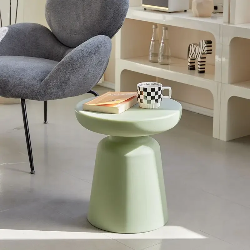 Living Room Sofa Side Table Plastic Small Round Table Modern Simple Mushroom Hourglass Coffee Table Bedroom Bedside Tables - Image 4