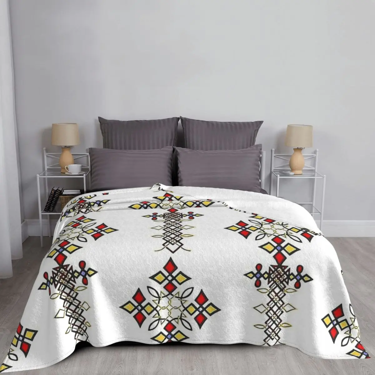Home decoration Sofa blanket Ethiopian Cross Art pattern Bedspread on the bed fluffy soft blankets thick blanket for winter - Image 5