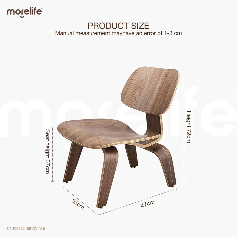 Molded Plywood Simple Leisure Chair Armchair Wood Legs Natural Living Room Century Wood Replica Accent Chairs Home Furniture - Image 6