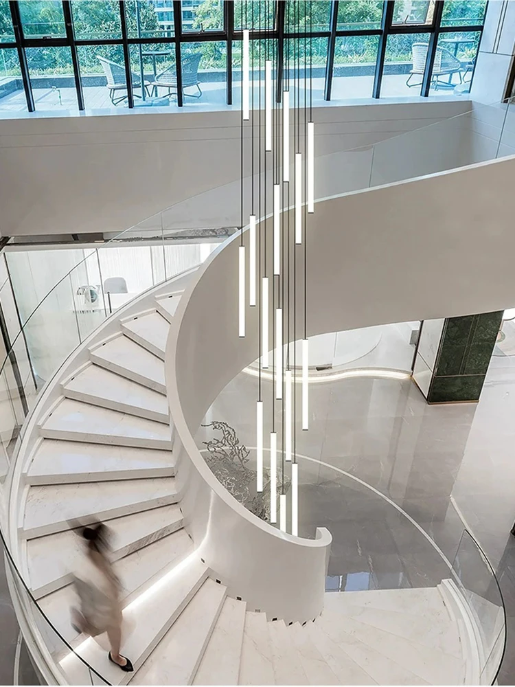 Modern Luxury Led Pendent Lamp Loft Black Ceiling Chandelier Living Room Lighting Suspension Light Acrylic Staircase Chandeliers - Image 5