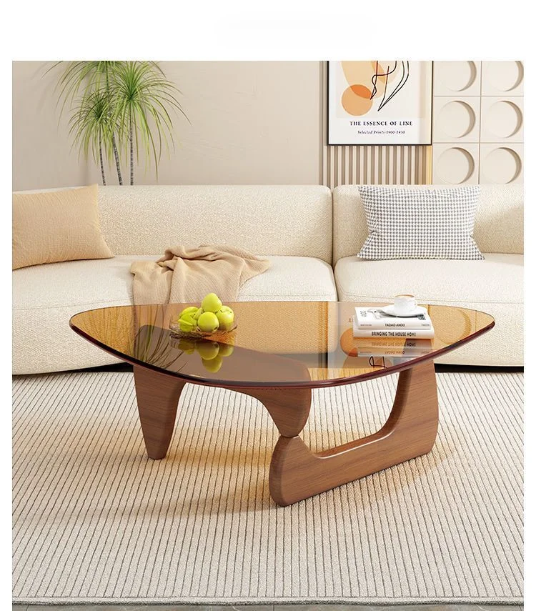 Nordic Living Room Home Simple Light Luxury Creative Special-shaped Transparent Solid Wood Glass Small Tea Table - Image 4