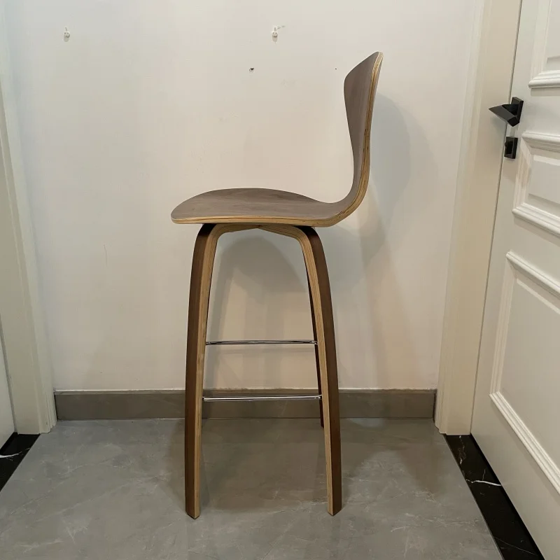 Modern Creative Barstools Sitting Height 65cm/68cm/74cm Wood High Foot Bar Stool Makeup Norman Chair Counter Height - Image 6