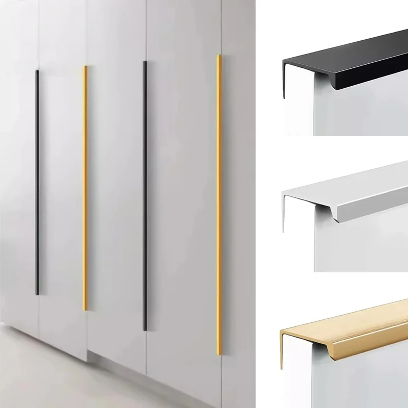 Hidden 800-1200mm Long Cabinet Handles Cupboard Pull Aluminium Alloy Brushed Gold Long Closet Drawers Wardrobe Door Handle