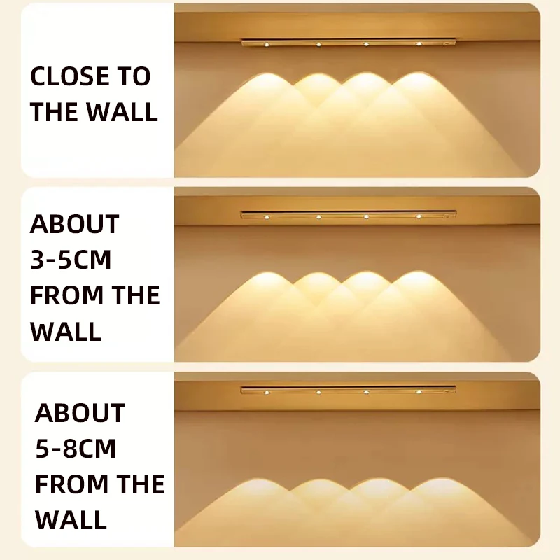 LED Motion Sensor Wireless Ultra Thin Night Light USB LED Wine cooler Light For Kitchen Cabinet Bedroom Wardrobe Indoor Lighting - Image 3
