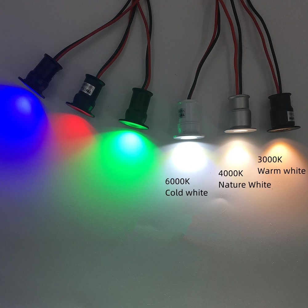 1W Mini Spotlight IP65 15mm Recessed Spot Leds Lights 12V Ceiling Downlight Stair Cabinet Spots Lamp with Transformer 110V-220V - Image 5