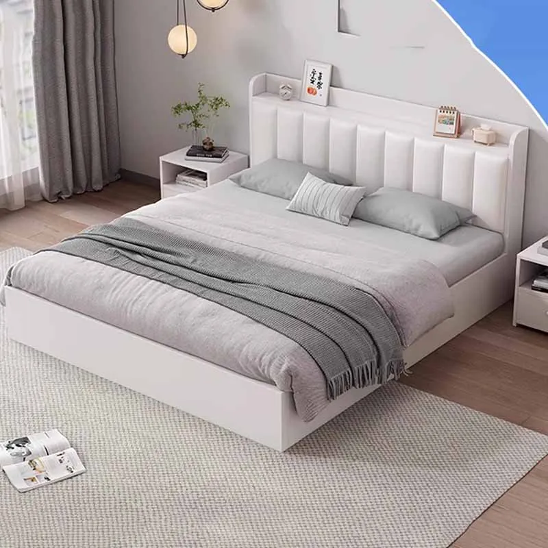 Elastic High End Double Bed Waterproof Kawaii Upholstered Queen Beds Twin Modern White European Camas De Dormitorio Furniture - Image 2