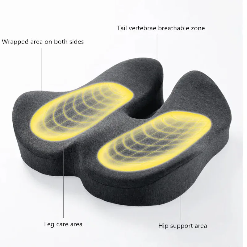 Zeby Rebound Memory Foam Office Chair Cushion Woman Tailbone Pelvis Orthopedic Medical Lady Seat Cushion Beautiful Buttocks Pad - Image 4