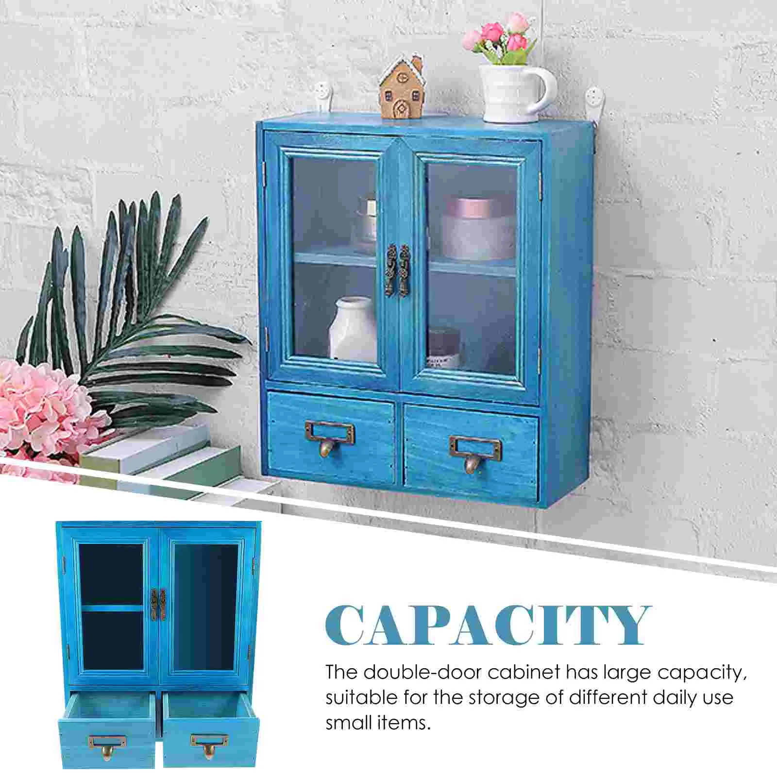 Display Case Wood Wall Cabinet Furniture House Showcase Decorative Wooden Low Storage Living room cabinets - Image 6