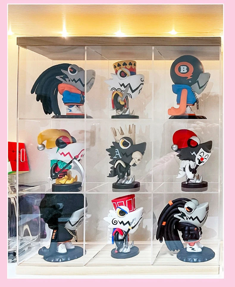 Clear Acrylic Display Case Cabinet with Door for Funko Figures,3/6/9 Grid Dustproof Wood Showcase for Toys Collectibles Model - Image 2