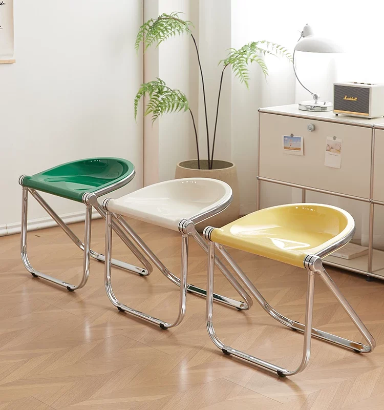 Medieval Folding Stool Instagram Simple Modern Household Dining Chair Creative Small Tea Table Acrylic Transparent Chair