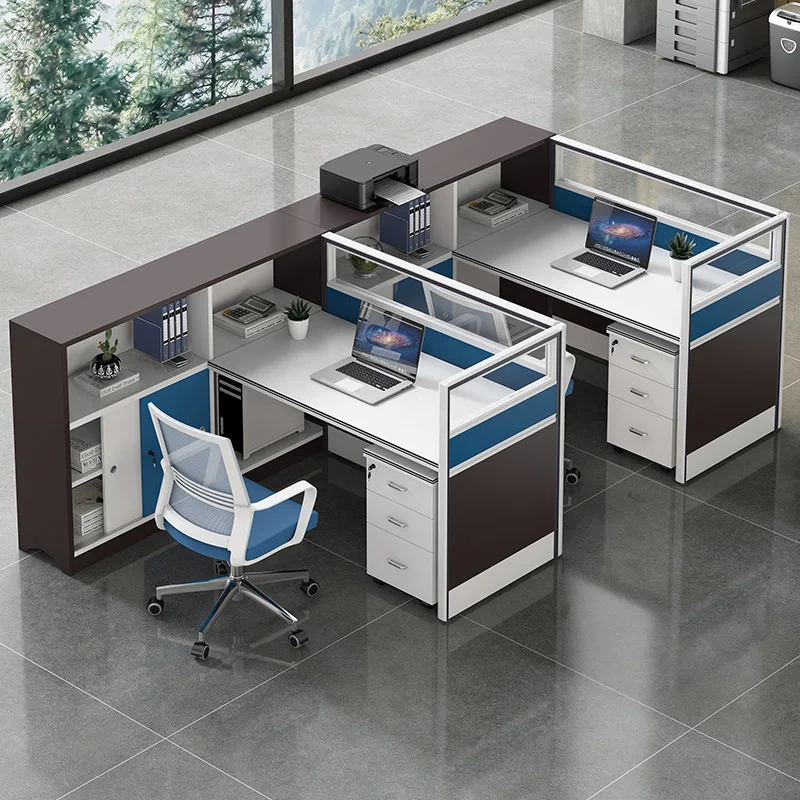 Staff office desk 4-person office screen desk partition computer office desk and chair combination staff desk multi-person