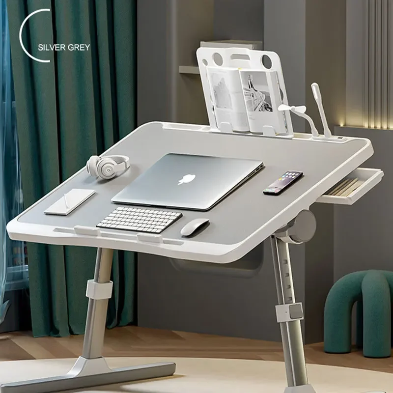 Adjustable Liftable Laptop Small Desk on Bed Study Reading Writing Work Folding Organizer Table Home Student Dormitory Bedroom