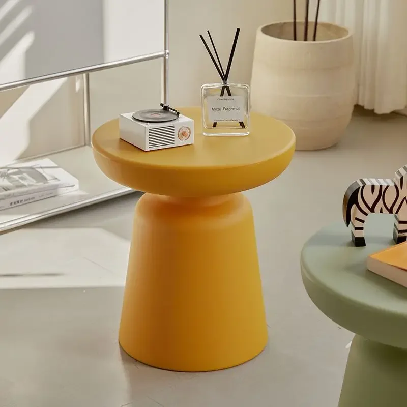 Living Room Sofa Side Table Plastic Small Round Table Modern Simple Mushroom Hourglass Coffee Table Bedroom Bedside Tables - Image 5