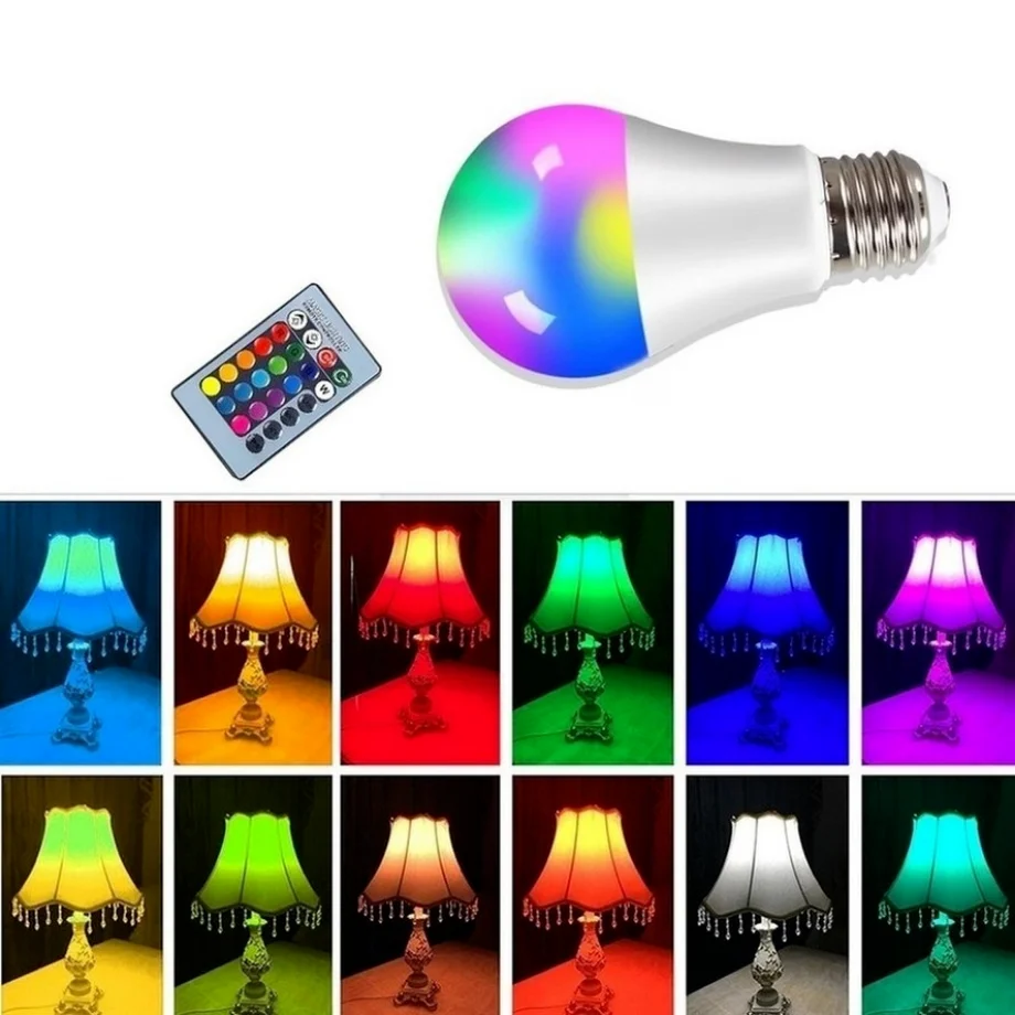 E27 LED RGB Lamp Spotlight Bulb AC 85-265V Bombillas LED 4W 10W 15W IR Remote Control Led Bulb Smart Led RGBW Lamp Home Decor - Image 2