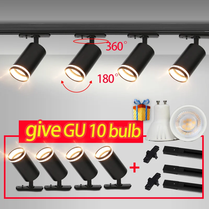 Led Track Light 85-265V COB Ceiling Track Lamp Rail Lighting System Set Rails Spot For Clothing Shop Living Room Store Home