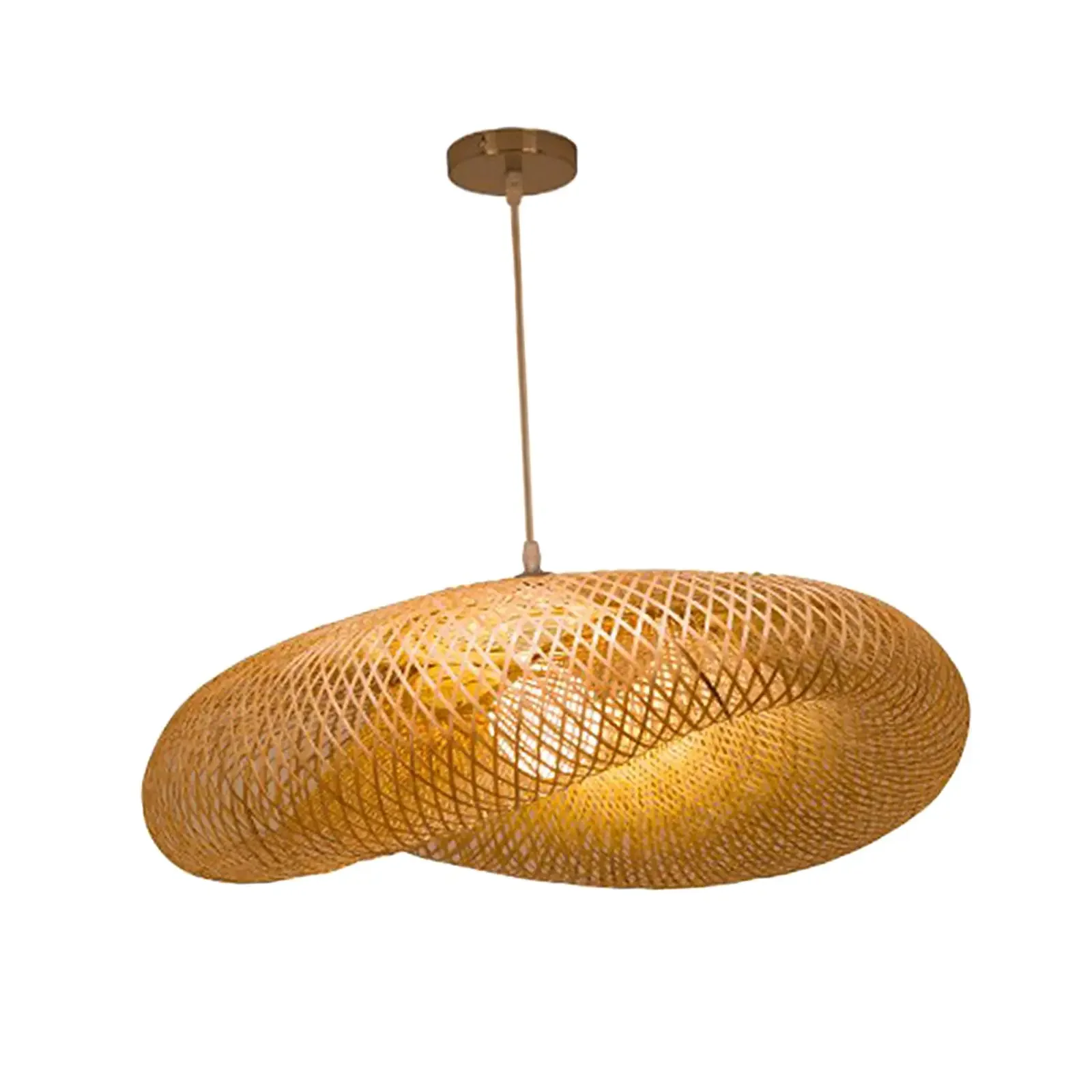 HandMade Vintage Bamboo Weaving LED Pendant Light Home Hanging Chandelier Lighting Living Room Kitchen Rattan Woven Lamp - Image 6
