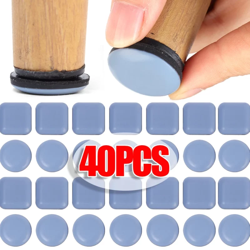 40-4PCS Furniture Leg Slider Pads Self Adhesive Rubber Legs Pad Anti Scratch Floor Protector Chairs Sofa Legs Mat Base Sliders