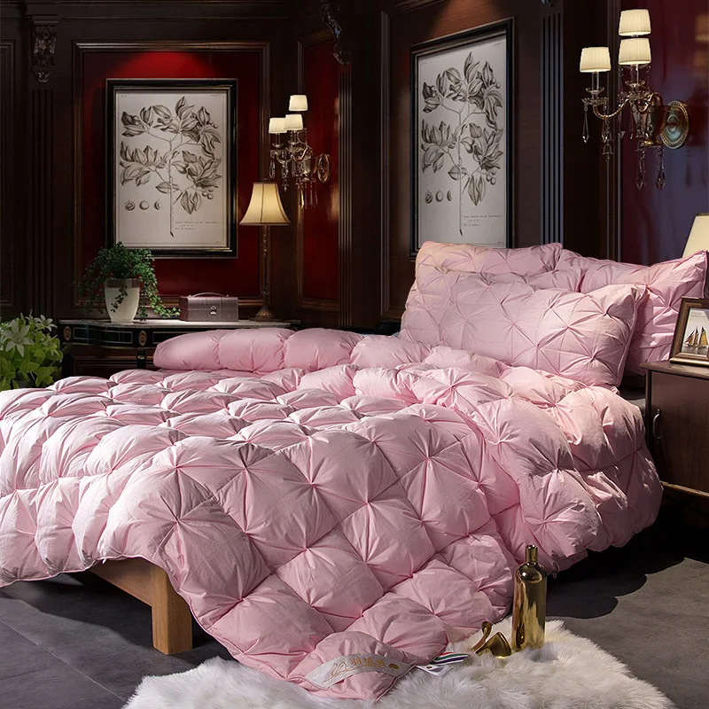 100% Goose Down Soft Duvet Luxury Blanket King Queen Twin Size Comforter Bedding Filler Bread Shape Super Warm Quilt - Image 4