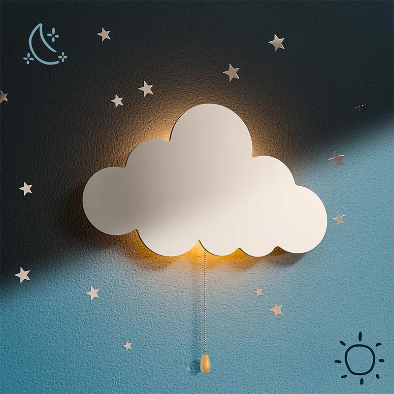 Cloud-Night-Light for Bedroom, Kawaii Kids Cloud Lights for Baby Nursery,Battery-Operated Hanging Cloud Night Lamp