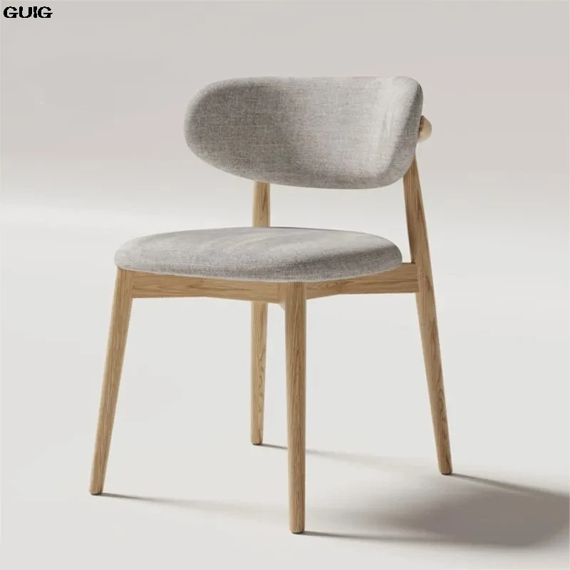 GUIG Cream Style Solid Wood Dining Chair Hotel Designer Chair Home Casual Dining Chair Modern Simple Stool Hot New - Image 4