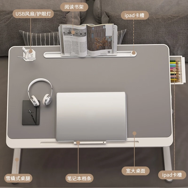 Home Folding Laptop Desk for Bed & Sofa Laptop Bed Tray Table Desk Portable Lap Desk for Study Reading Bed Top Tray Table - Image 2