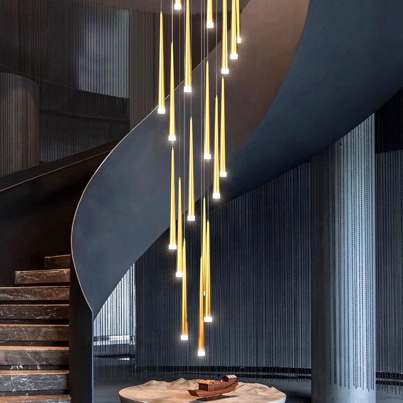 Modern ring stairs led lights pendant light lamps for living room led Chandeliers for dining room hanging light indoor lighting - Image 5
