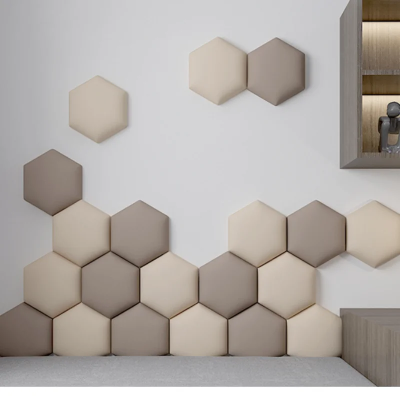 Hexagonal Soft Bag Anti Knock Tatami Wall Surround Background Self-adhesive Kang Bed Headboard Soft Bag Headboards