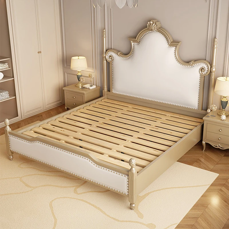 Beauty Bedroom Bed Queen Double Massage Girls Design Bed Space Saving Safe Princess Sleeping Letto Matrimoniale Hotel Furniture - Image 2