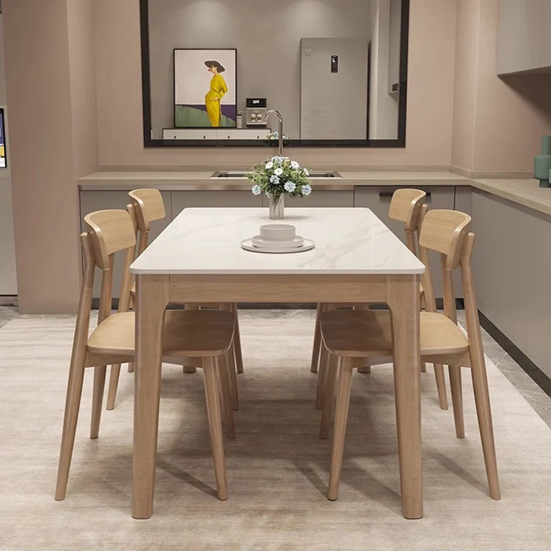 Coffee 6 Chairs Dining End Table Nordic Dinner Cuisine Dressing Dining Table Slate Restaurant Mesa Comedor Furniture OK50CZ - Image 3