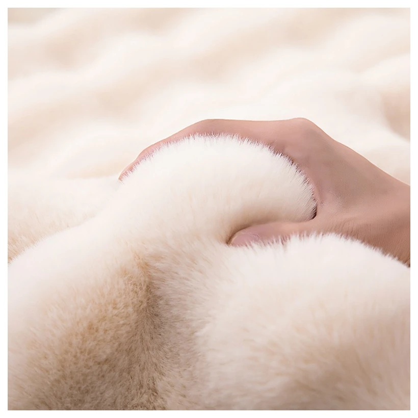 Rabbit Hair Bubble Velvet Carpet Round Soft Fluffy Plush Imitation Fur Rug Kids Bedroom Cushion Coffee Table Foot Mat Home Decor - Image 5