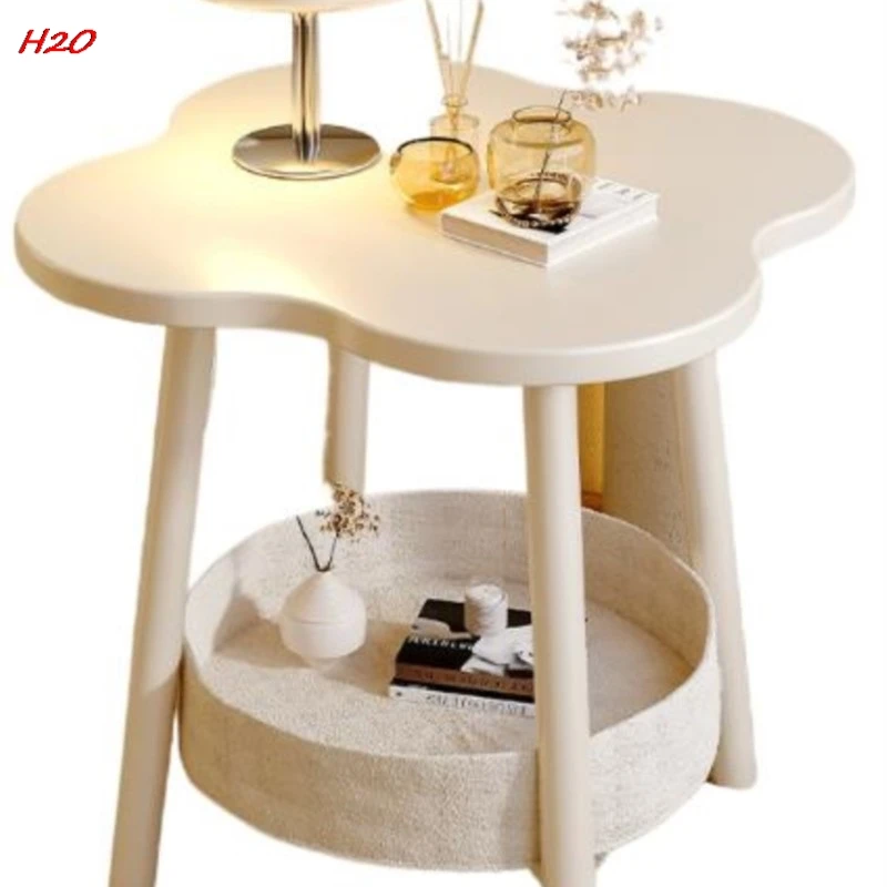 H2O Four-leaf Clover Sofa Side Several Bedroom Small Table Living Room Storage Table Creative Balcony Double Layer Coffee Table - Image 6