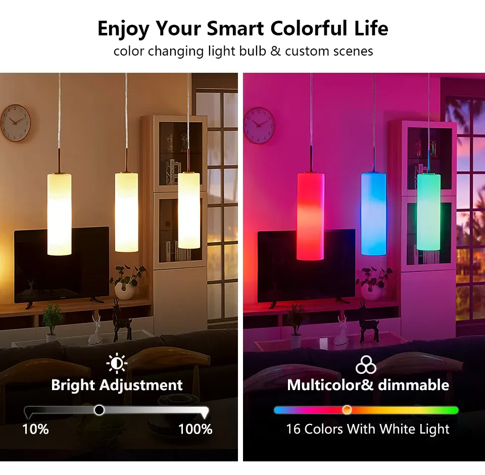 Tuya Smart E27 Bulb Dimmable RGB Smart Light Led Bulbs 5W 10W 15W LED Bulb Smart Life App Voice Control with Alexa Google Home - Image 6