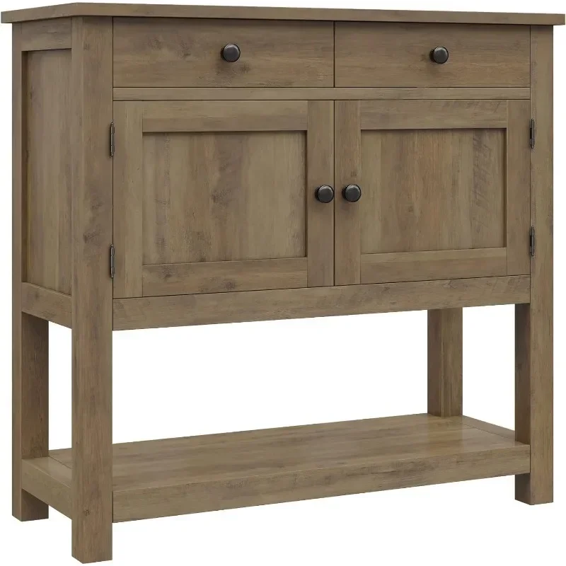 Farmhouse Console Table with 2-Door Cabinet & 2 Drawers, Coffee Bar, Entryway Storage Shelf, Sofa Tables Buffet Sideboard - Image 4