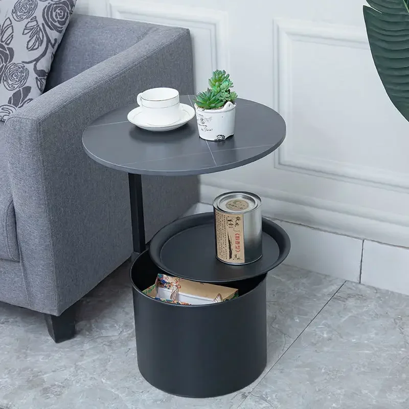 Modern New Multi-functional Double-layer Simple Sofa Corner Table Coffee Table Light Luxury Storage Bedside Rack Side Table - Image 2