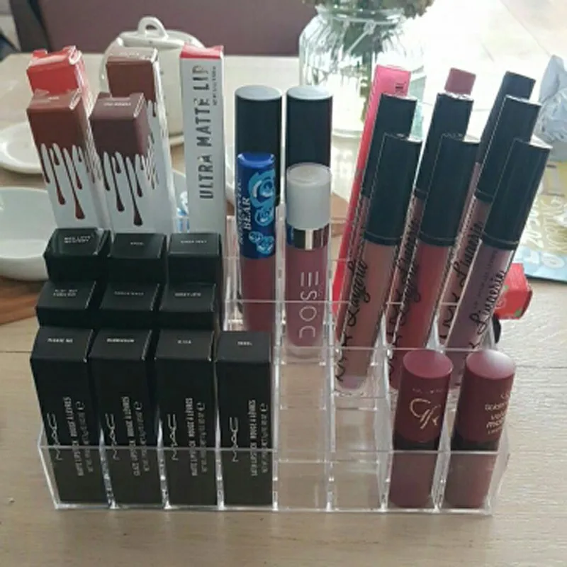 Trapezoid Clear Makeup Display 40 Lattices Lipstick Stand Case Cosmetic Organizer Holder Box Hot Sale High Quality - Image 2