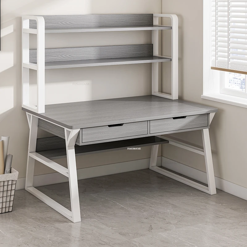 Modern Desktop Computer Desks Bookshelf Integrated Home Study Office Desk with Drawer Student Gaming tables Office Furniture GM - Image 3