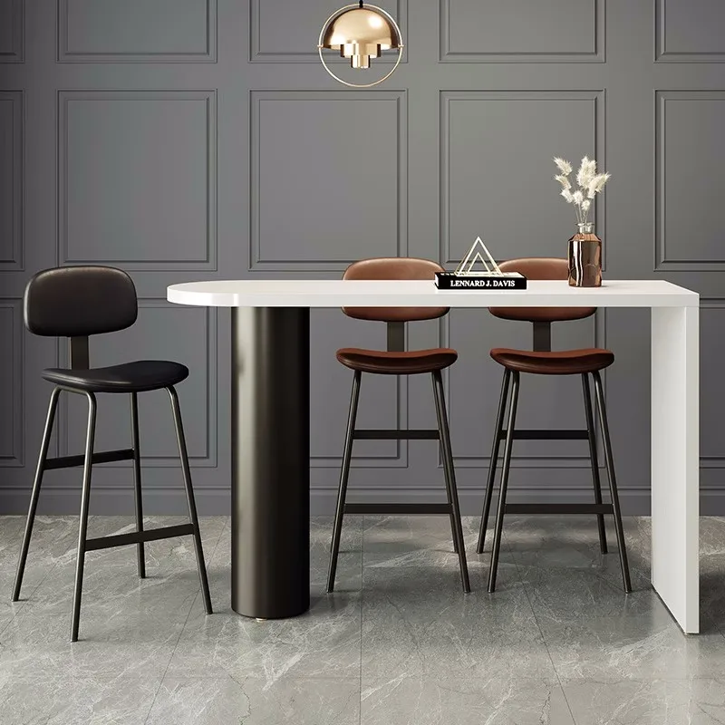 Living Room European Bar Chair Leather Art Luxury Design Garden Bar Stool Outdoor Office Taburetes Altos Cocina Home Furniture - Image 4