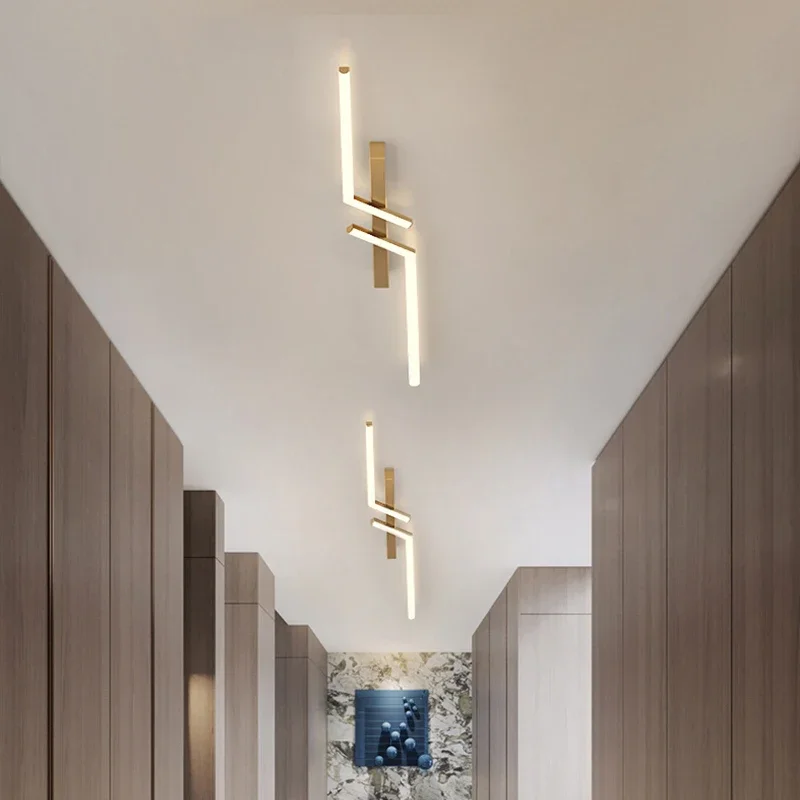 Modern LED Line Ceiling Lamp modern Living Room Dining Room Master Bedroom Study Fixture Gold Black Ceiling Lights Illumination - Image 3